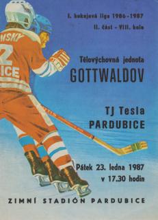 Program hokej, TJ Tesla Pardubice v. TJ Gottwaldov, 1987