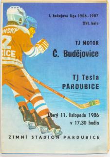 Program hokej, TJ Tesla Pardubice v. TJ Motor Č. Budějovice, 1986