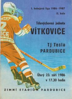 Program hokej, TJ Tesla Pardubice v. TJ Vítkovice, 1986