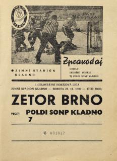 Program hokej, Zetor Brno v. Poldi SONP Kladno, 1987