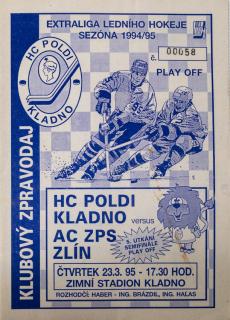 Program hokej, Zlín  v. HC Kladno, 1995