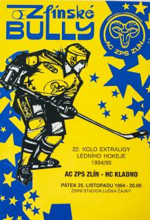 Program hokej, Zlínské buly, Zlín v. HC Kladno, 1994