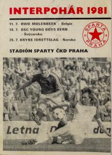 Program - Interpohár 1981, Sparta Praha ČKD