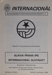 Program k utkání Slovnaft vs. Slavia Praha II