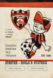 Program k utkání TRNAVA vs. Dukla B. Bystrica, Spartakovec, 1987