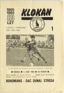Program Klokan, Bohememians ČKD v. DAC Dunajská Streda, 1985/86