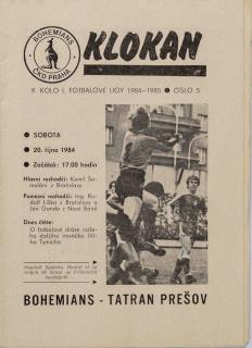 Program Klokan, Bohememians ČKD v. Tatran Prešov, 1984/85