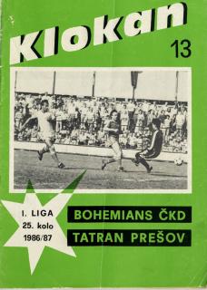 Program Klokan, Bohememians ČKD v. Tatran Prešov, 1986/87