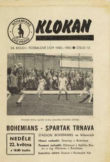 Program Klokan , Bohemians ČKD Praha v. Spartak Trnava, 1983 (12)