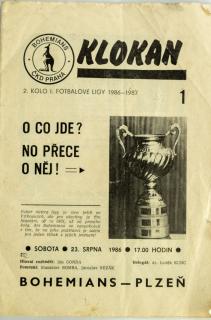Program Klokan,  Bohemians ČKD Praha vs. Plzeň, 1986