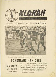 Program Klokan, Bohemians ČKD v. RH Cheb, 1982/83 (8)