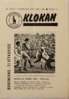 Program Klokan, Bohemians TJ Vítkovice, 1983/1984