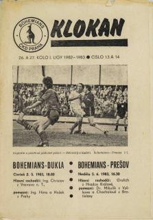 Program Klokan, Bohemians vs. Dukla, Prešov, 1982/1983 (13, 14)