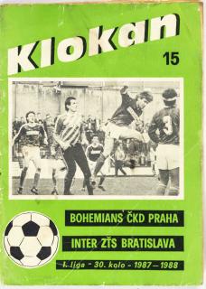 Program Klokan, Bohemians vs. Inter Bratislava, 1987/1988 (15)