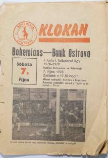 Program Klokan, FC Bohemians  vs. Baník Ostrava, 1989/79