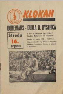 Program Klokan, S Bohemians  vs. Dukla B. Bystrica, 1978/79
