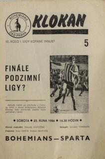 Program Klokan, S Bohemians  vs. Sparta ČKD Praha, 1986/87
