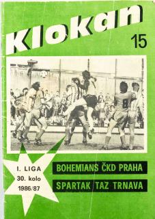 Program Klokan, S Bohemians  vs. Spartak TAZ Trnava, 1986/87