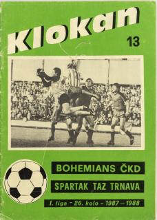 Program Klokan, S Bohemians  vs. Spartak TAZ Trnava, 1987/88
