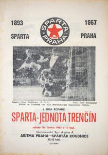Program kopaná, Sparta - Trenčín, 1967
