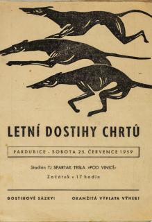 Program, Letní dostihy chrtů, 1959