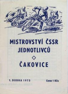 Program, Mistrovství ČSSR jednotlivců, Čakovice, 1973