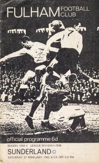 Program official, Sunderland v. Fulham FC, 1965