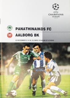 Program - Panathinaikos FC vs. AAlborg BK, UEFA CHL, 1995