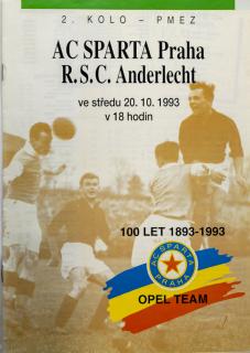 Program PMEZ, Sparta Praha  vs. R.S.C. Anderlecht, 1993