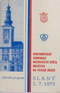 Program, SF Mistrovství světa, Plochá dráha, Slaný, 1972