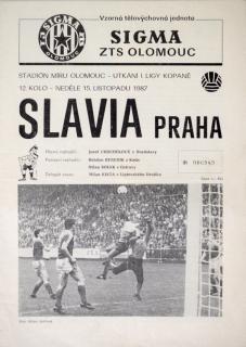 Program  Sigma ZTS Olomouc v. Slavia Praha, 1987
