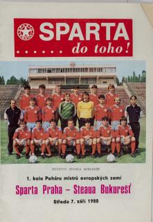 Program, Sparta, Do Toho!, AC Sparta Praha v. Steaua Bukurešť, 1988