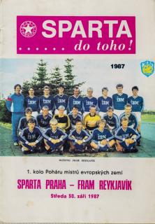 Program Sparta Praha  vs. Fram Reykjavik, PMEZ, 1987
