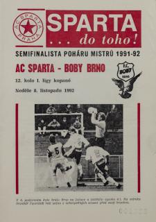 Program Sparta vs. Brno, 1992