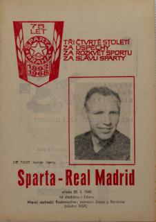 Program Sparta vs. Real Madrid, 1968