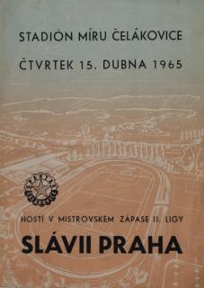 Program, Spartak Čelákovice v. Slávia Praha, 1965