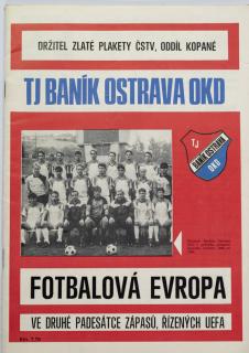 Program  TJ Banik Ostrava OKD, fotbalová Evropa, 1990