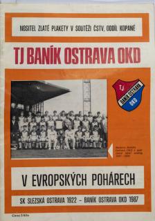 Program  TJ Banik Ostrava OKD v Evropských pohárech, 1922-1978