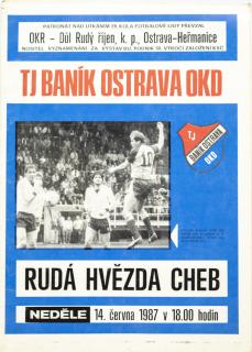 Program  TJ Banik Ostrava OKD vs. Rudá hvězda Cheb, 1987