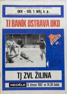 Program  TJ Baník Ostrava vs. TJ ZVL Žilina, 1987
