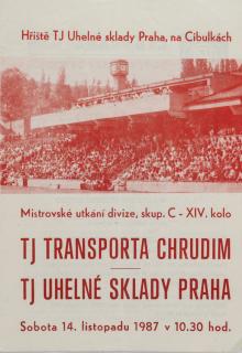 Program TJ Transporta Chrudim v. TJ Uhelné sklady Praha, 1987