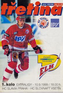 Program Třetina,  HC Slavia Praha v. Vsetín, hokej, 1999/2000