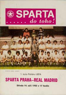 Program UEFA,  Sparta Praha vs. Real Madrid, 1983