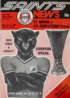 Program UEFA,  St. Mirren v. Saint Etienne, 1980