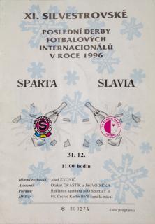 Program XI.Silvestrovské Derby, Sparta-Slavia, 1996