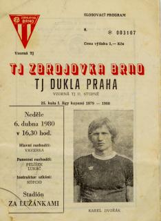 Program  Zbrojovka Brno v. Dukla Praha, 1979-80