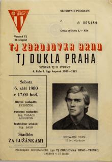 Program  Zbrojovka Brno v. Dukla Praha, 1980-81