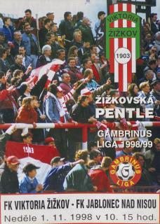 Program - Žižkovská pentle, Žižkov vs. FK Jablonec nad Nisou, 1998