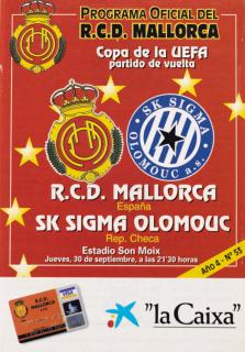 Programa Oficial del R.C.D. Mallorca vs. SK Sigma Olomouc, 1999