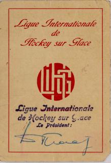 Průkaz ČSTV, Lique Internationale de Hockey sur Gace, 1951/52